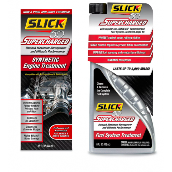 SLICK 50 SUPERCHARGED SYNTHETIC ENGINE TREATMENT 444 ML+SUPERCHARGED FUEL SYSTEM TREATMENT 473 ML